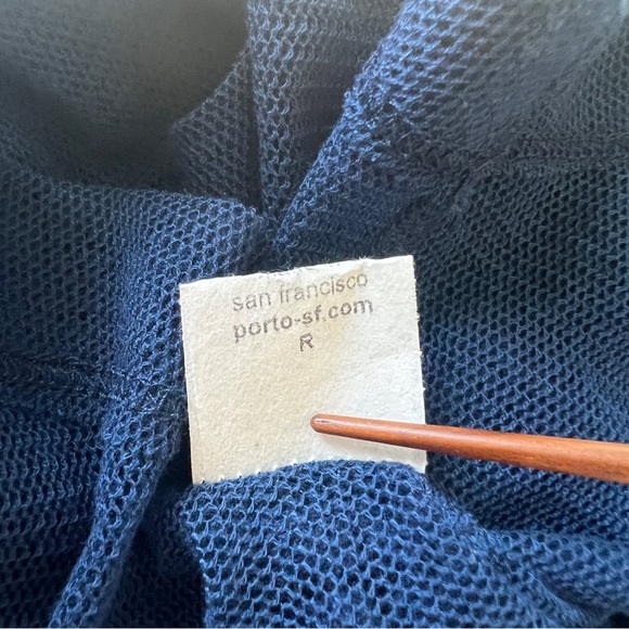 PORTO San Francisco Long Sleeve Mesh Layered Hem Lagenlook Blue Size Medium - Picture 10 of 11